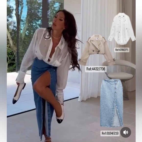 Zara side buttons denim skirt - Picture 8 of 8